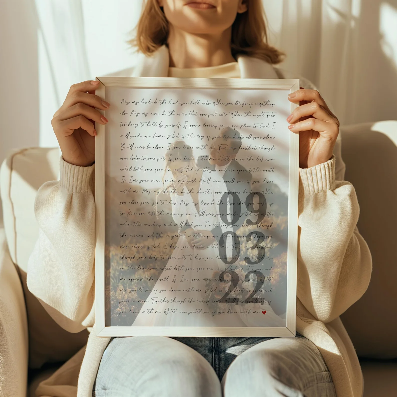 Exact Etsy listing image of Personalized First-Dance Song Lyrics Photo Print
