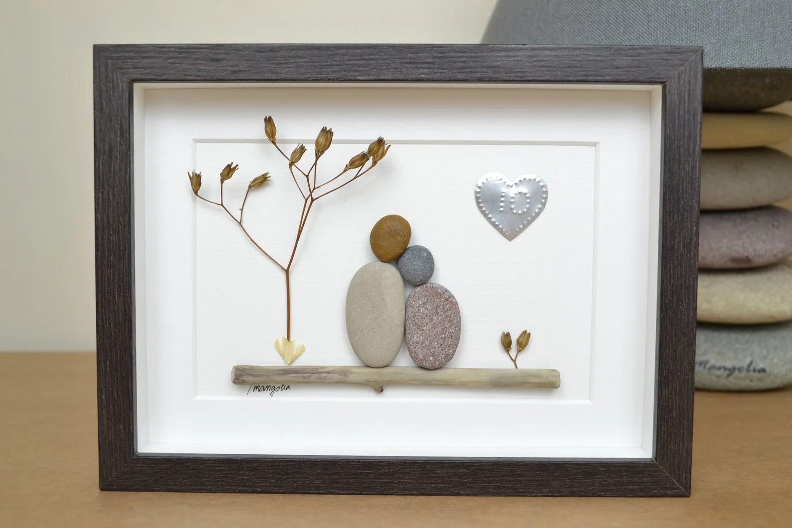 Exact Etsy listing image of Personalized Tin Pebble Art