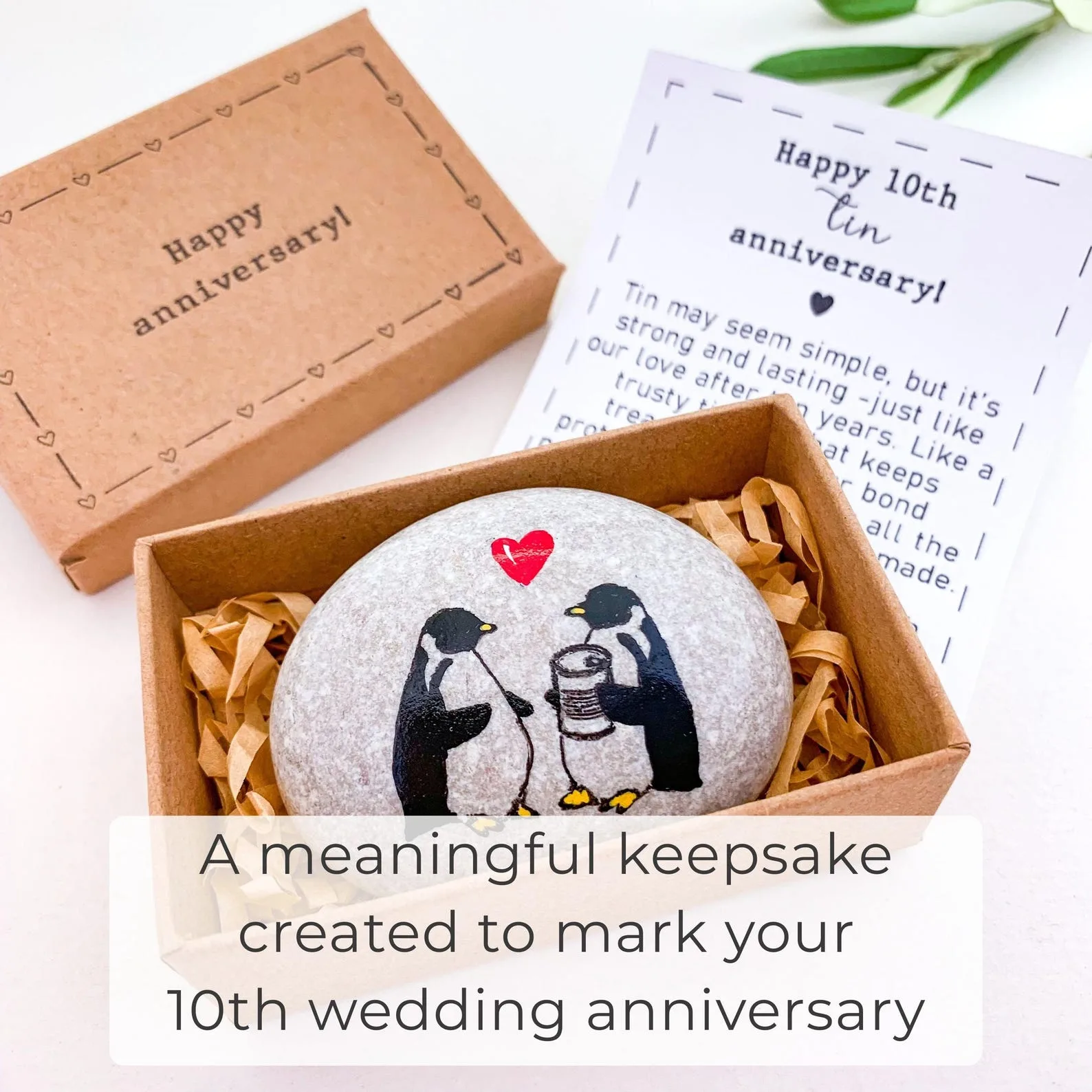 Exact Etsy listing image of Personalized Penguin Pebble Keepsake