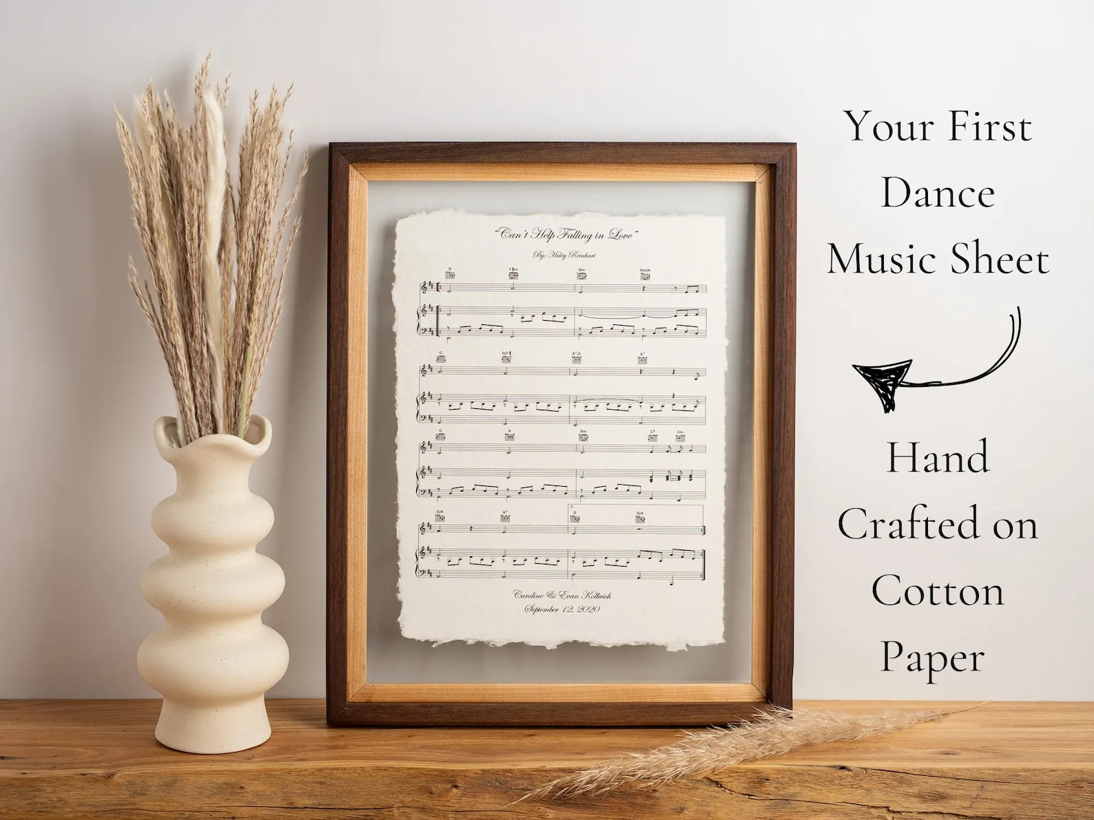 Exact Etsy listing image of Personalized Cotton Sheet Music Art
