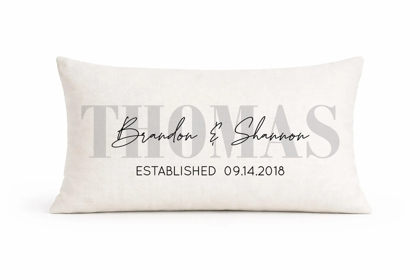 Exact Etsy listing image of Personalized Cotton Anniversary Pillow