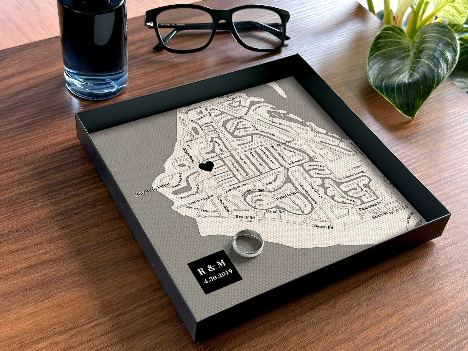 Exact Etsy listing image of Custom Cotton Map Tray