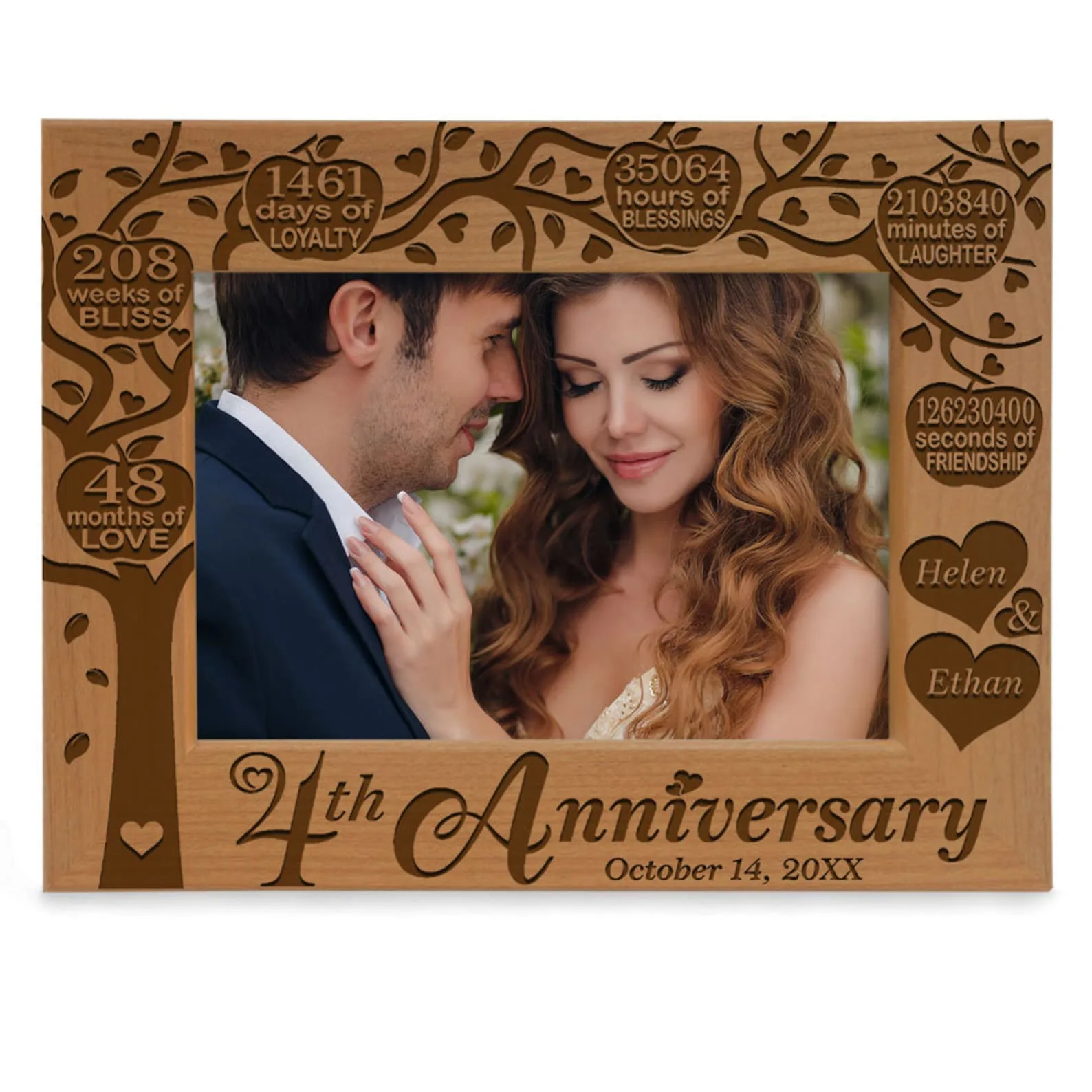 Exact Etsy listing image of Engraved Fourth-Anniversary Picture Frame
