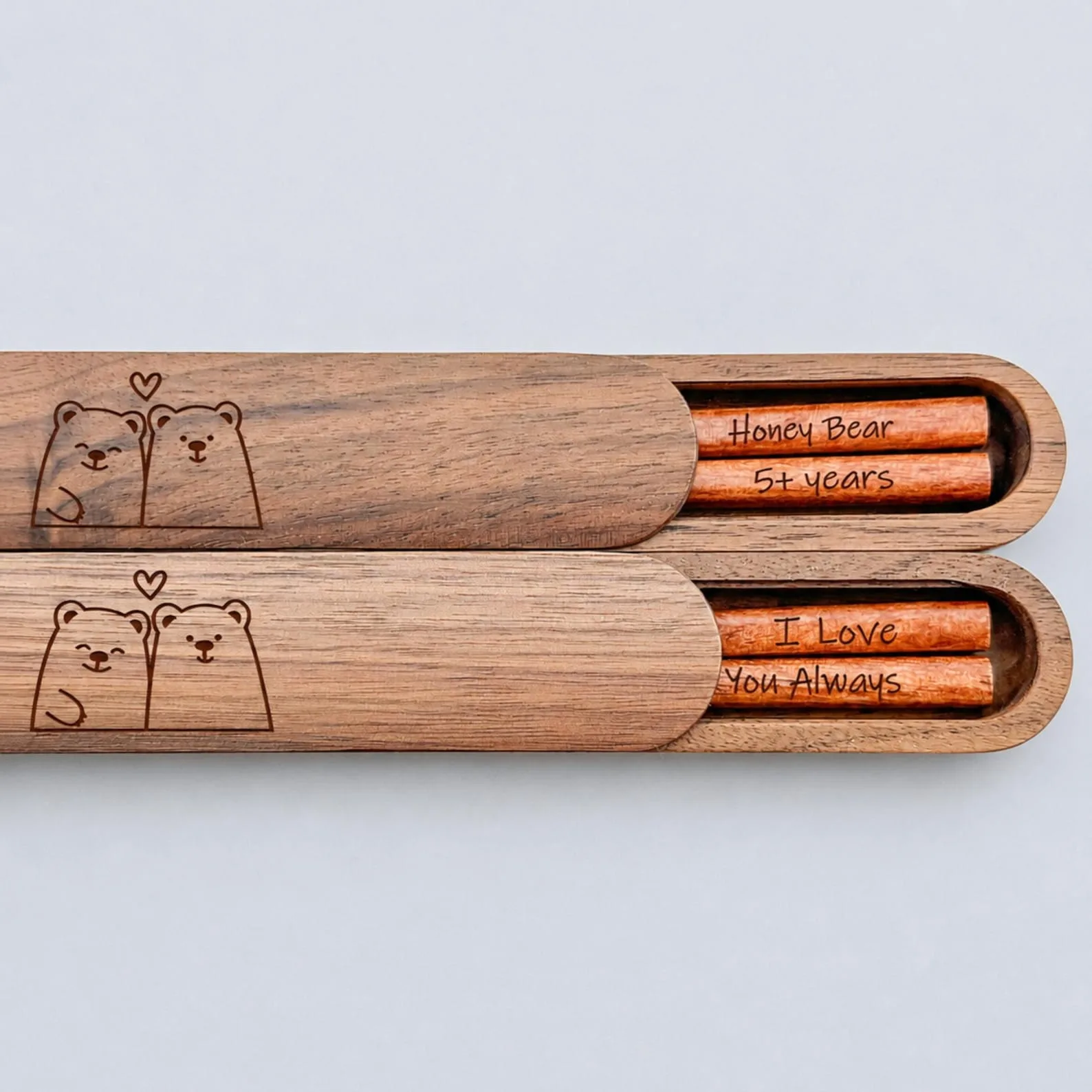 Exact Etsy listing image of Engraved Wooden Chopsticks