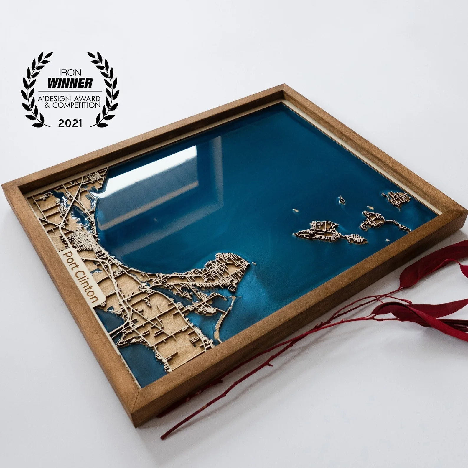 Exact Etsy listing image of Personalized Wooden City Map