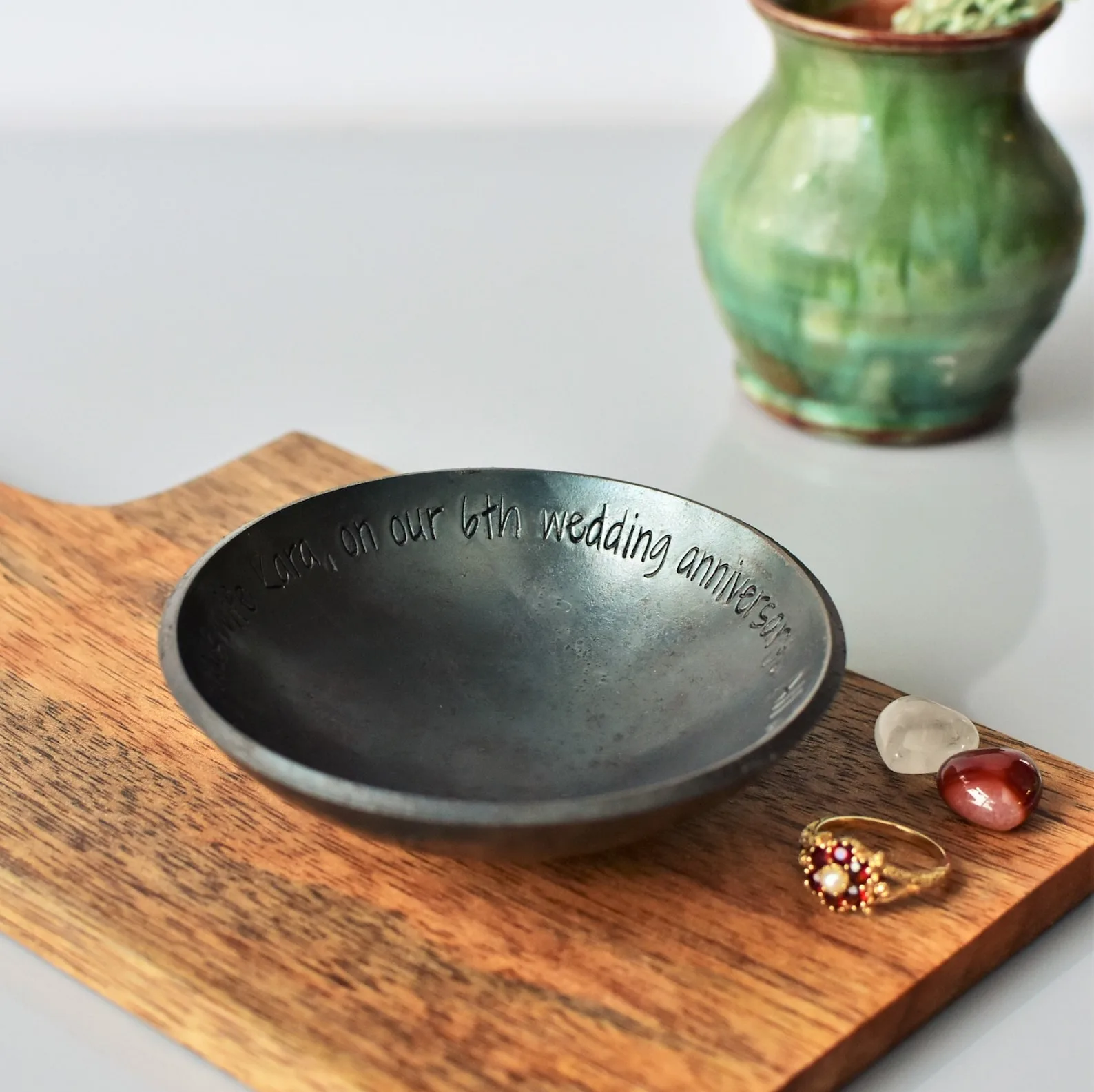 Exact Etsy listing image of Personalized Iron Ring Dish