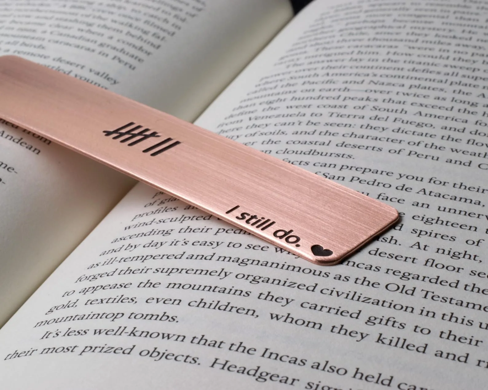 Exact Etsy listing image of Personalized Copper Bookmark