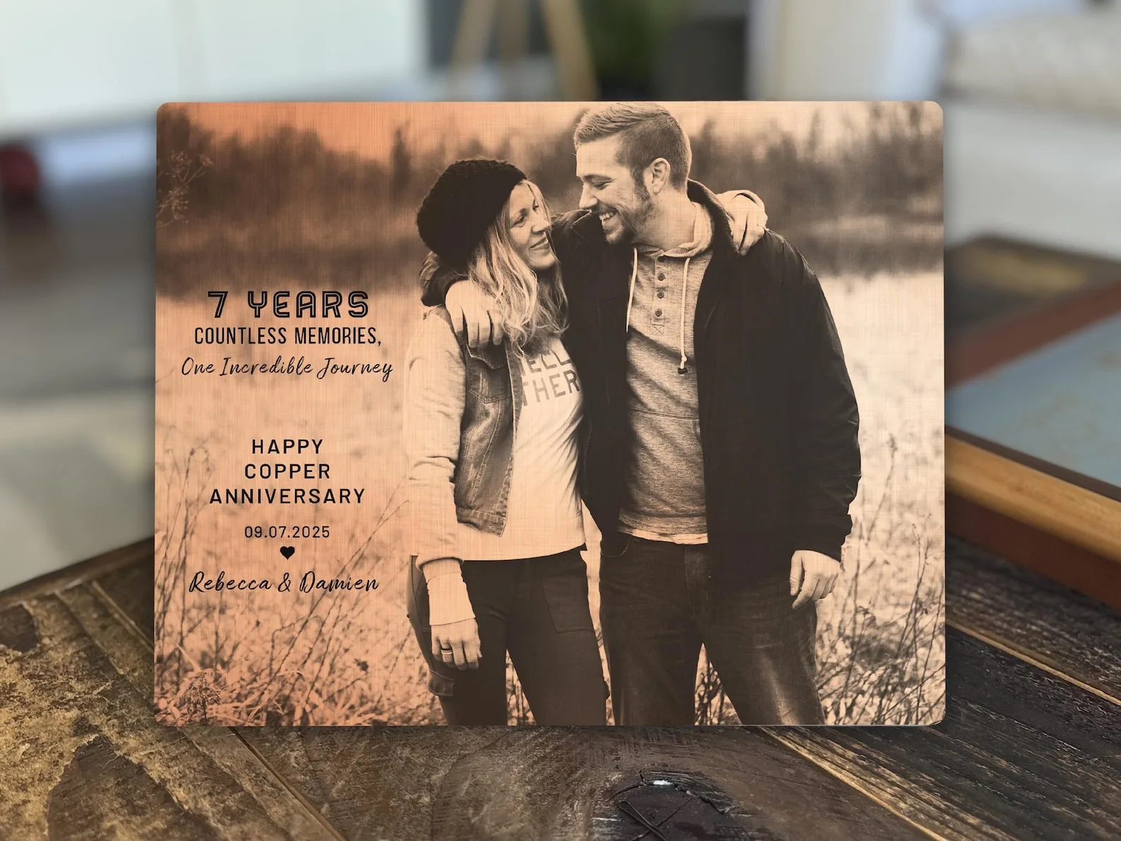 Exact Etsy listing image of Personalized Copper Photo Print