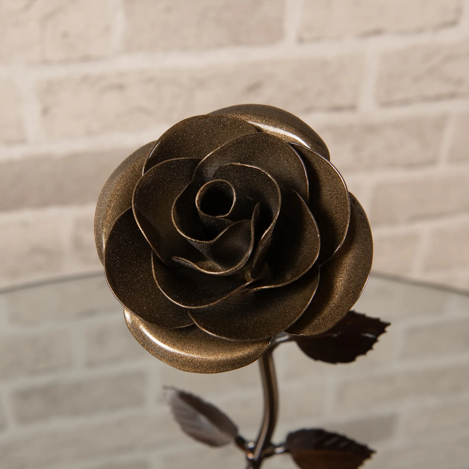 Exact Etsy listing image of Bronze-Tone Steel Rose