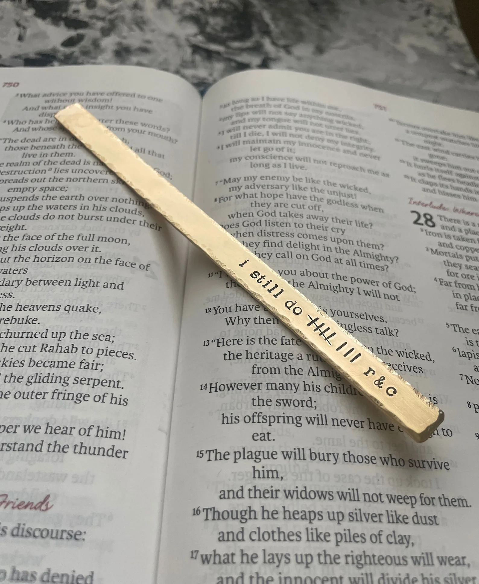 Exact Etsy listing image of Personalized Bronze Bookmark