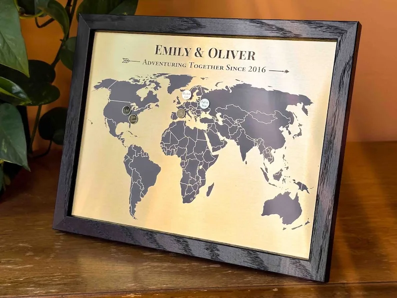 Exact Etsy listing image of Bronze-Tone Custom Memory Map