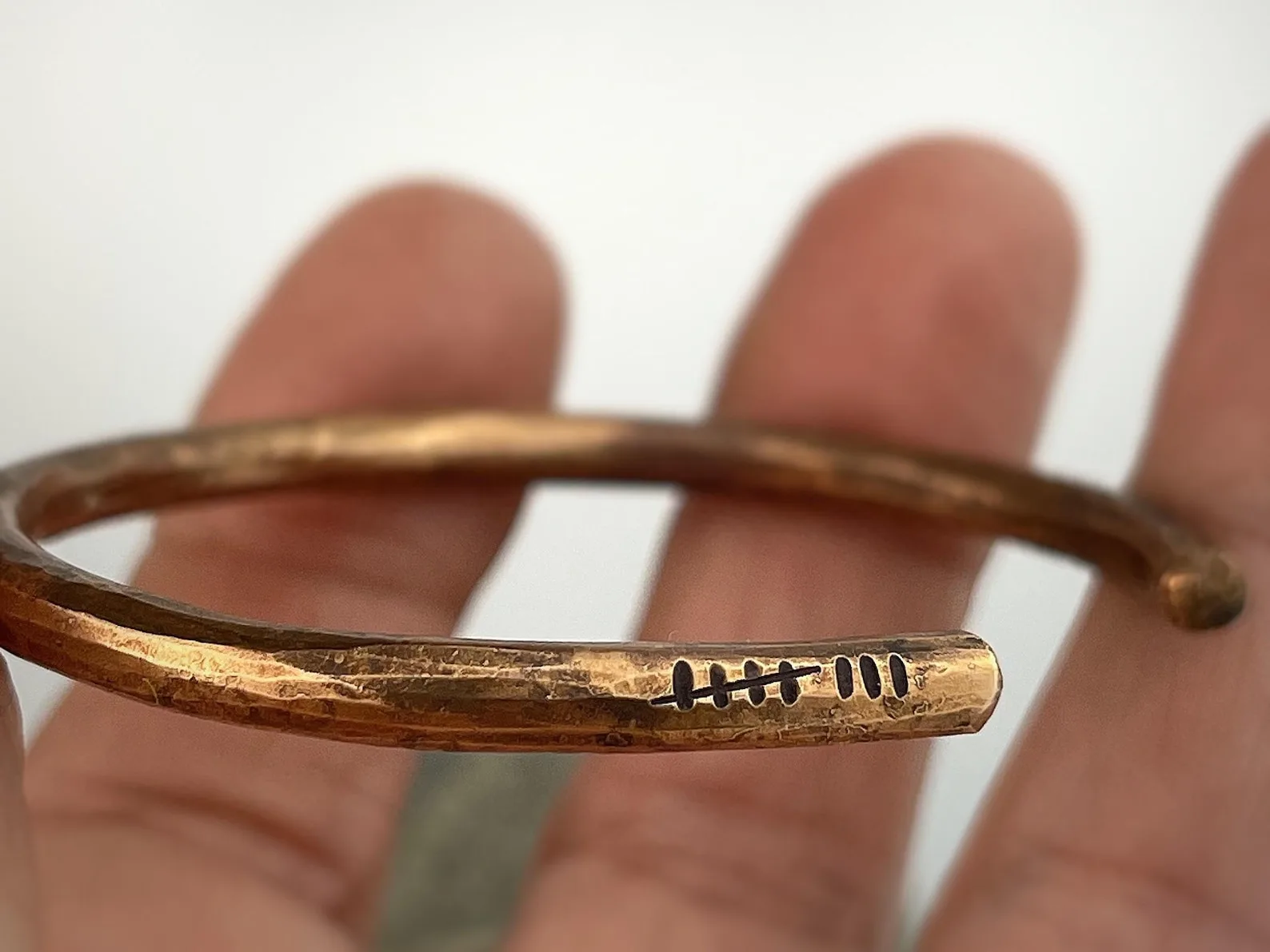 Exact Etsy listing image of Engraved Bronze Cuff Bracelet