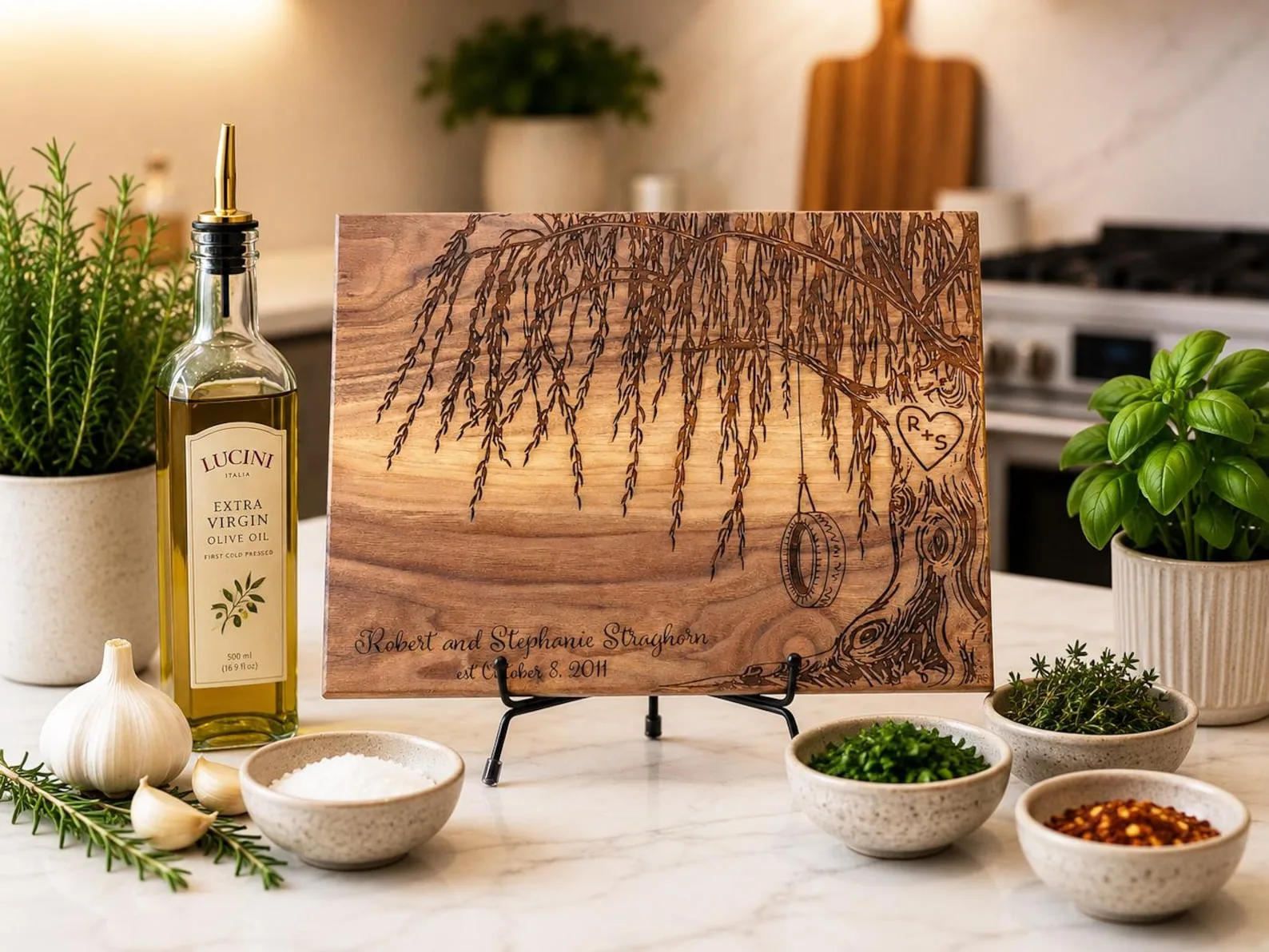 Exact Etsy listing image of Personalized Willow Tree Cutting Board