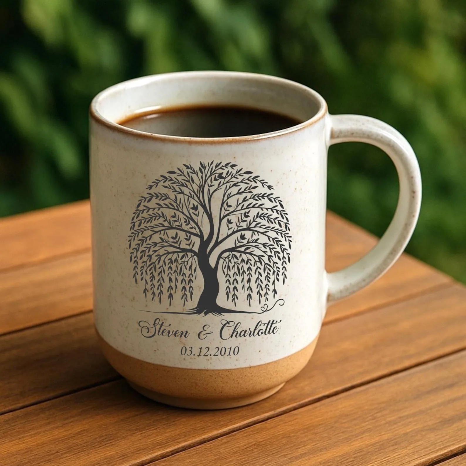 Exact Etsy listing image of Personalized Willow Tree Coffee Mug